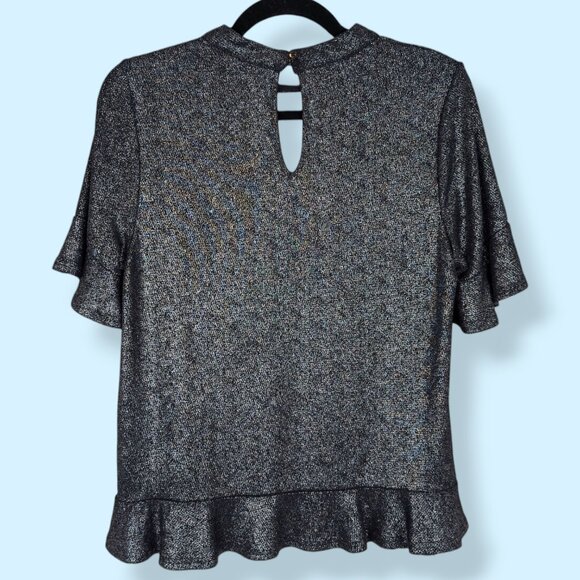 Lucky Brand Dark Metallic Keyhole Stretch Top - Picture 5 of 7